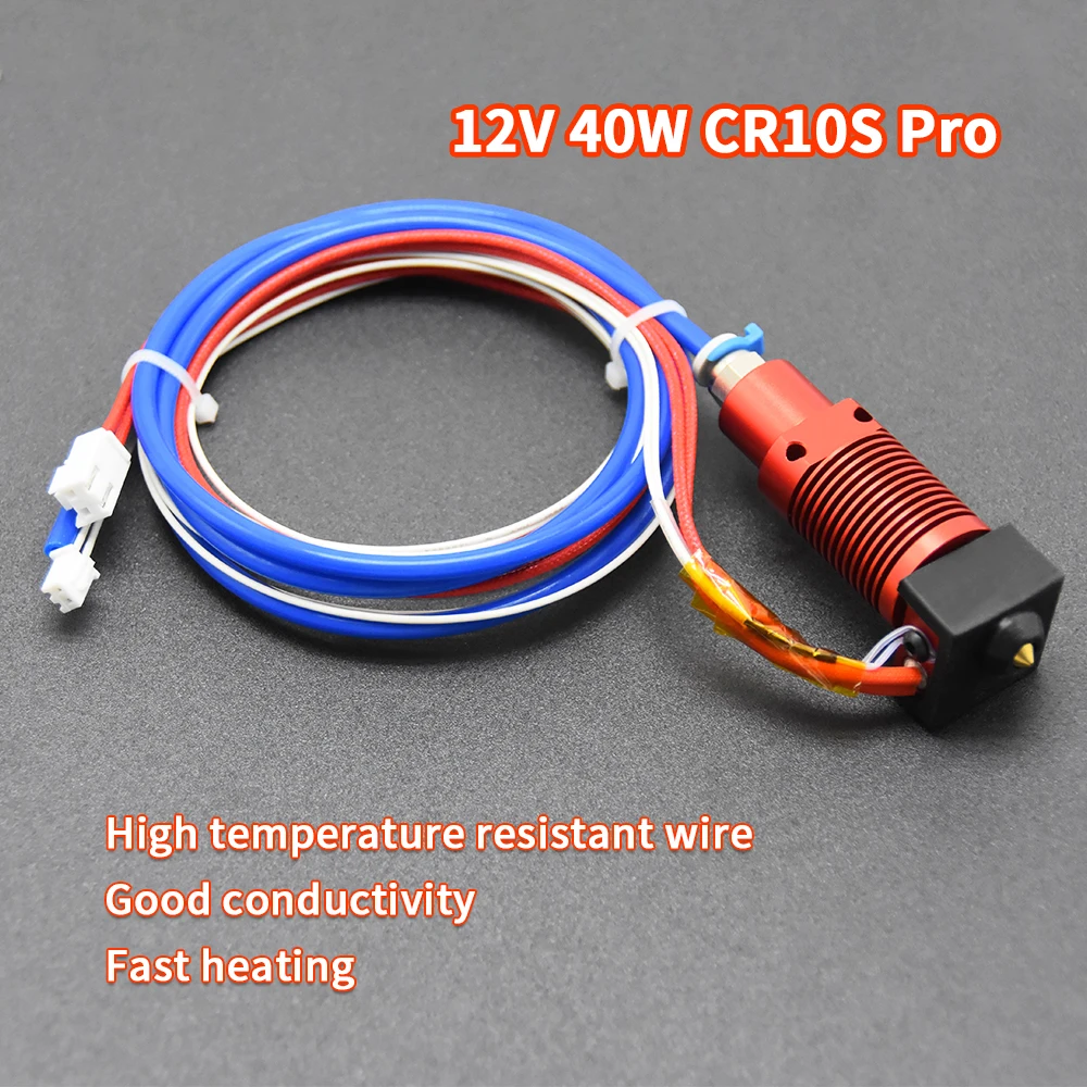 Extruder Hotend Kit with Heating Block, Nozzle, Heater, and Thermistor