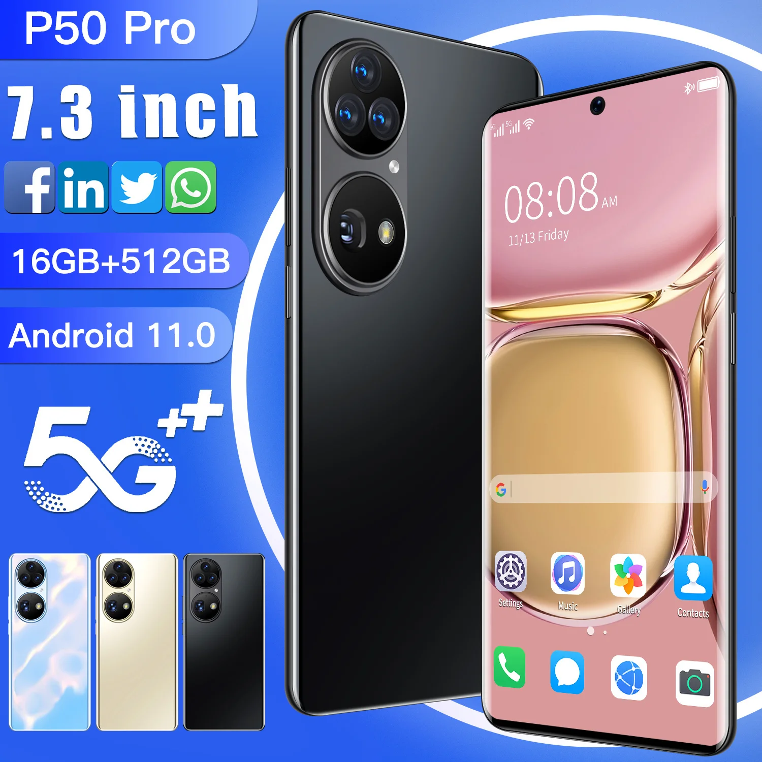 ショッピング売品 Global Version P50 Pro 7 3inch Smartphone 64mp Camera 16 512gb 8000mah Battery 10 Core Android 11 Unlock Mobile Phone 22 New 廉価販売中 Lp Megaestante Com Br