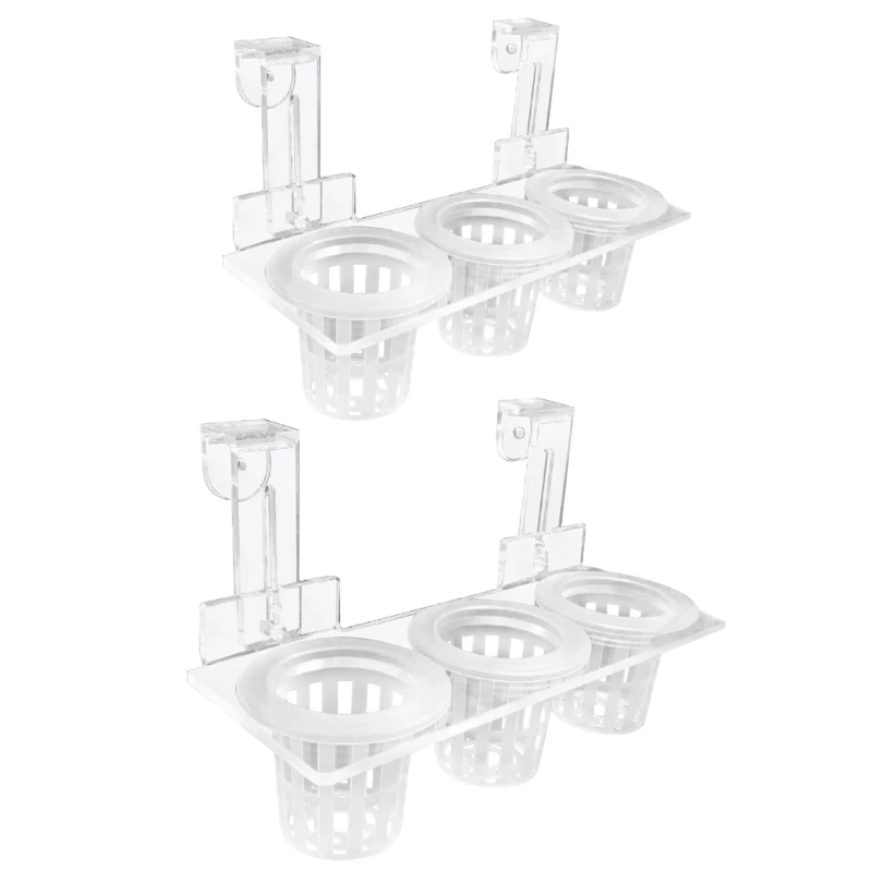 

Open Face Emerging Plant Holder for Plant Planter Cups 3 in1 Aquarium Decor 3 Cups for Water Emersed Plant Pots