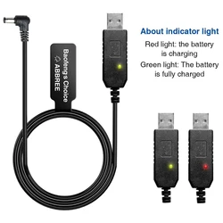 USB Walkie Talkie Charging Cable Plastic Data Cord Two-way Radio Accessory Spare Parts Replacement for Baofeng UV-5R 5RA 5R Plus