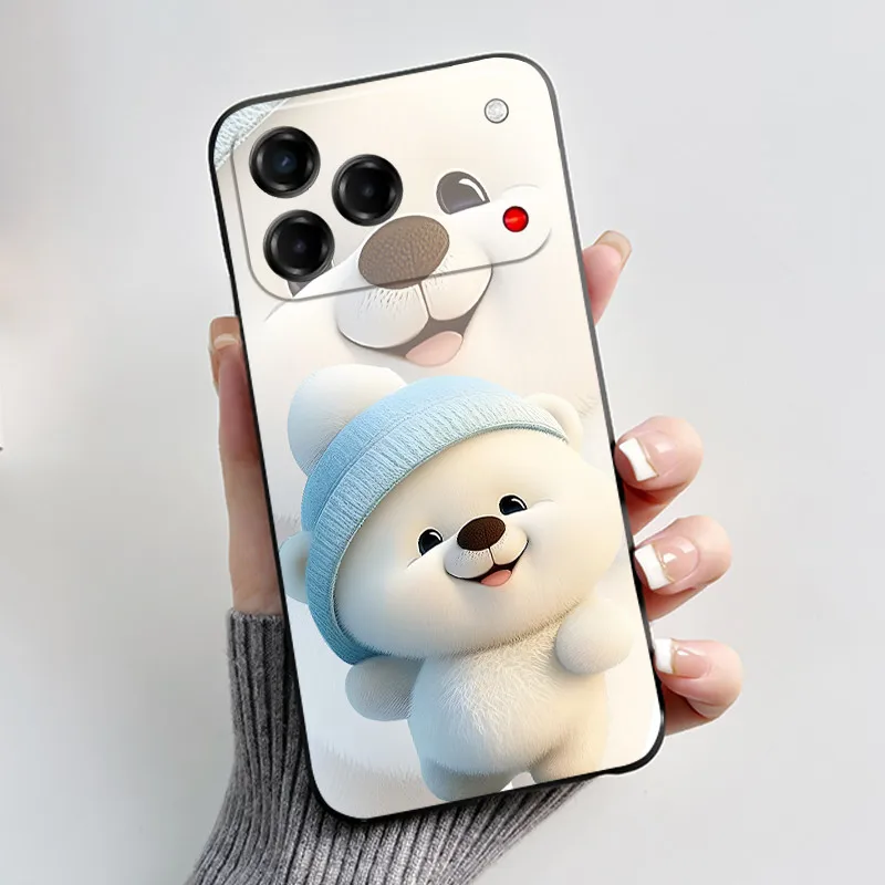 Enhanced Cute Black Bumper Silicone Phone Case with Shockproof Cartoon Panda Design