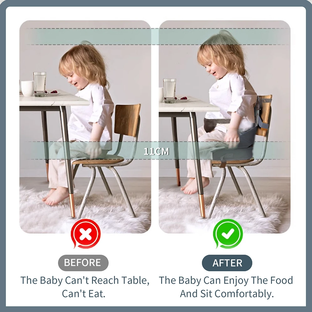 INSULAR Child Dining Chair Sponge Booster Cushion Kid Anti-slip Seat Booster Cushion Portable Safety Seat Mat Removable 1-3Y