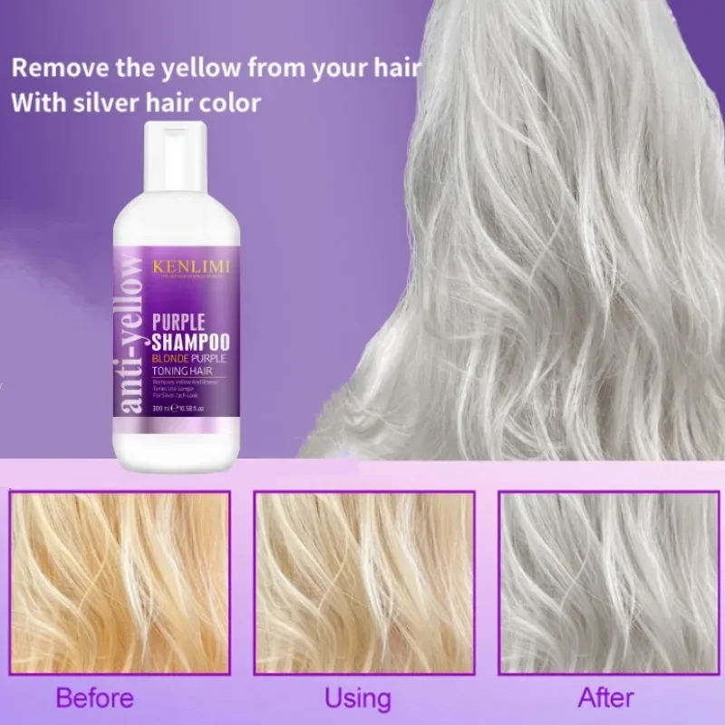 Purple Shampoo Blonde Platinum Bleached Silver Gray Remove Yellow Tones Brassiness Shampoo Nourishing Beauty Care 4