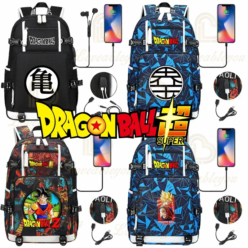 Chichi Zainetto Dragon Ball Z Zaino Con Usb Goku Borse Per Studio Cancelleria Vegeta Book Bags Studente Primario Regalo Mochila