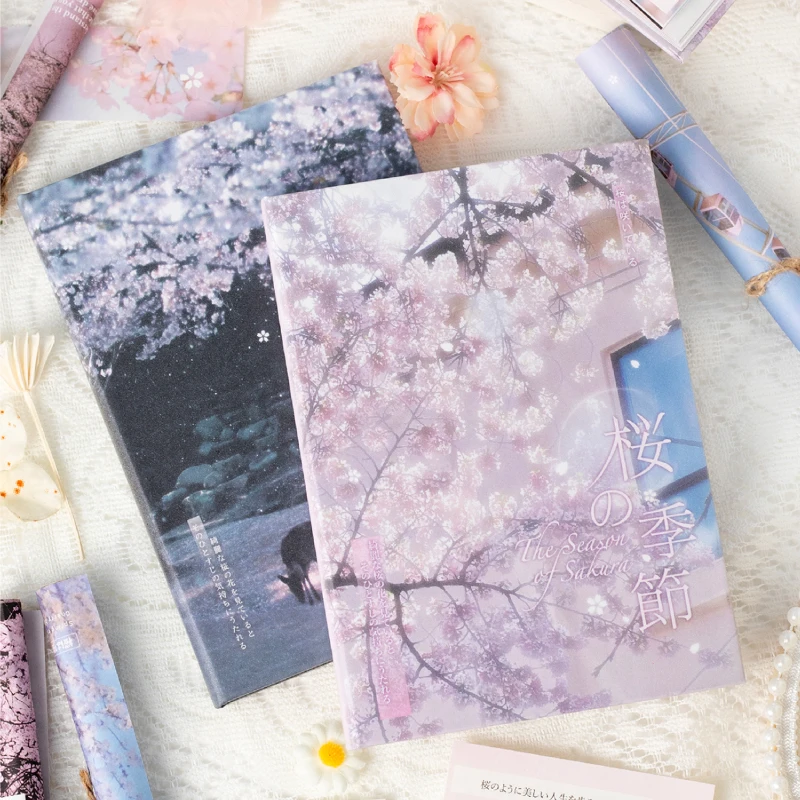 Journal GO 100sheets Cherry Blossom Season Material Paper Book for Collage Junk Journal Scrapbooking Sakura Background Paper 6