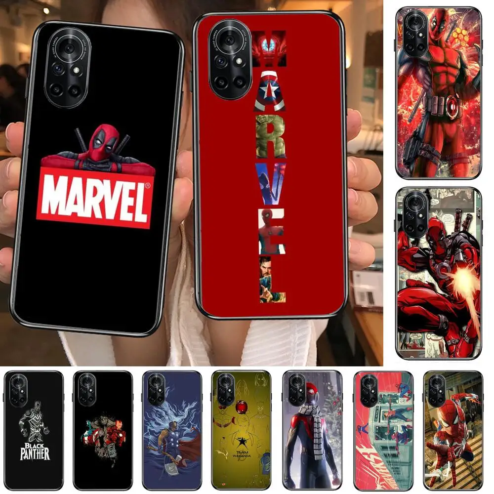 

Marvel Logo Comics Clear Phone Case For Huawei Honor 20 10 9 8A 7 5T X Pro Lite 5G Black Etui Coque Hoesjes Comic Fash design