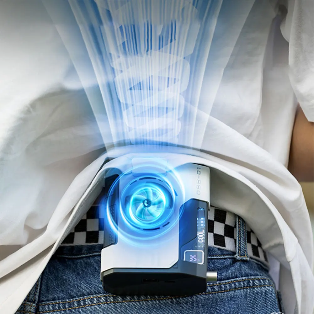 Portable Fan 10000mAh Powerful Rechargeable Mini Waist With 5 Speeds Strong Wearable Clip Belt Fan for Outdoor Traveling Fishing