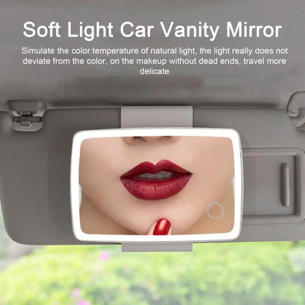 Car Vanity Mirror With Led Light Led Touch Screen Auto Sun Visor