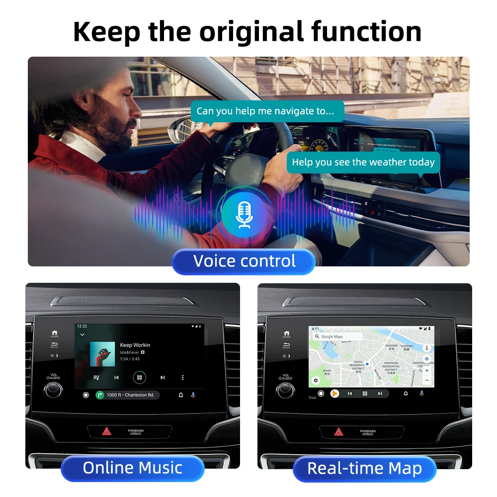 A2A CarlinKit 4 ȵ̵ ڵ  ÷  ÷, OEM  AA ڵ ȵ̵  5Ghz WiFi ¶ ׷̵ ڵ 