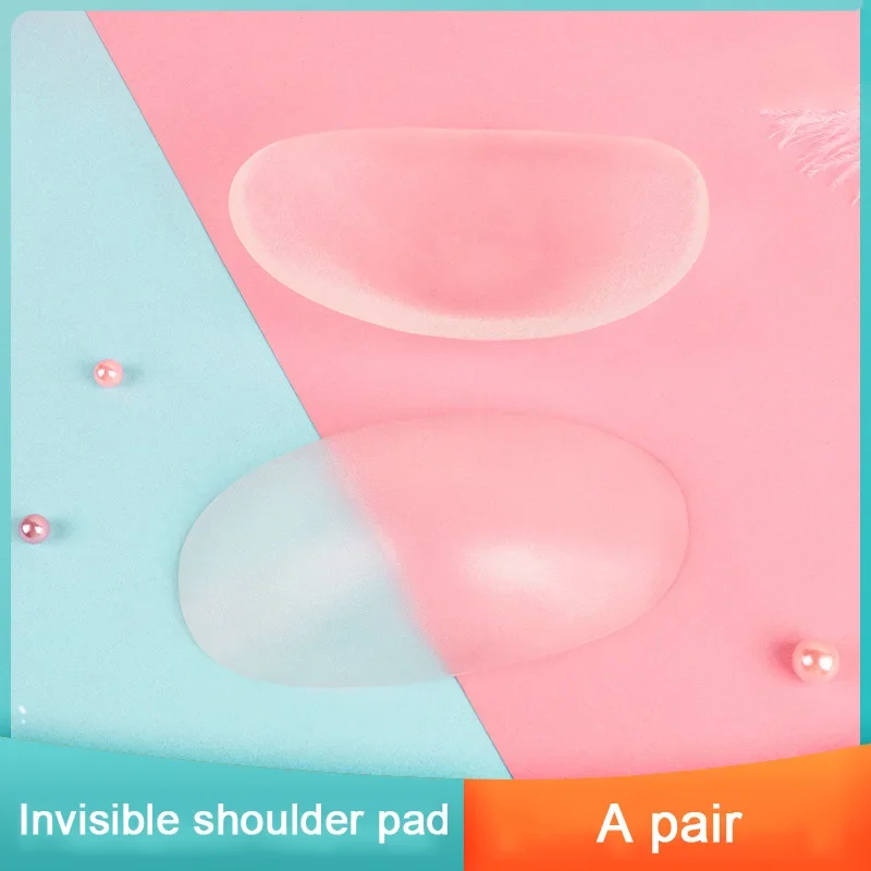 Soft Silicone Shoulder Anti Slip Padded Shoulder Pad for Woman Enhancer Reusable Self-Adhesive Clothing Decoration silicone shoulder pad,shoulder pads