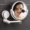 Wall Mounted Foldable Extending Arm Bathroom Mirror with Swivel Suction Double Sided for Cosmetic Makeup No Drill Required 1