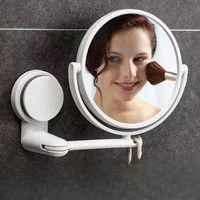 Wall Mounted Foldable Extending Arm Bathroom Mirror with Swivel Suction Double Sided for Cosmetic Makeup No Drill Required 1