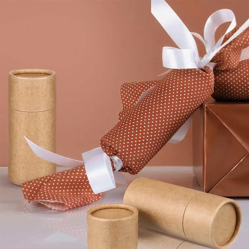 Kraft Paper Cylinder Tubes with Lids – Round Storage Jars for Tea, Coffee, Spices, Cand... - SKU KPC09092 - UGI Packaging