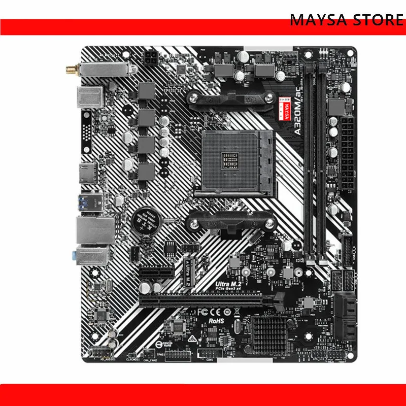 Scheda Madre A320M Per Scheda Madre Asrock A320M/Ac Am4 2 Xddr4 32Gb Hdmi Usb 3.2 M.2 Micro Atx