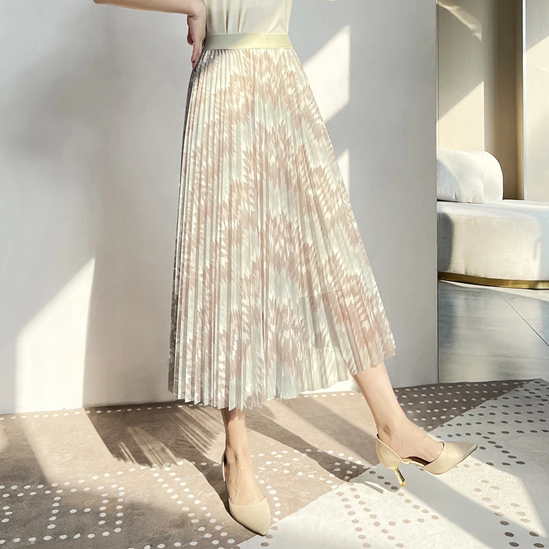New Korean Fashion 3 Layers Skirt Women Wave Striped Pleated