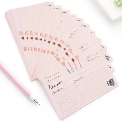 50Pcs 컴팩트 레시피 카드 주방용 다용도 빈 음식 메모 시트 DIY 요리 노트 그리기 할 일 목록 장 다이어트 노트