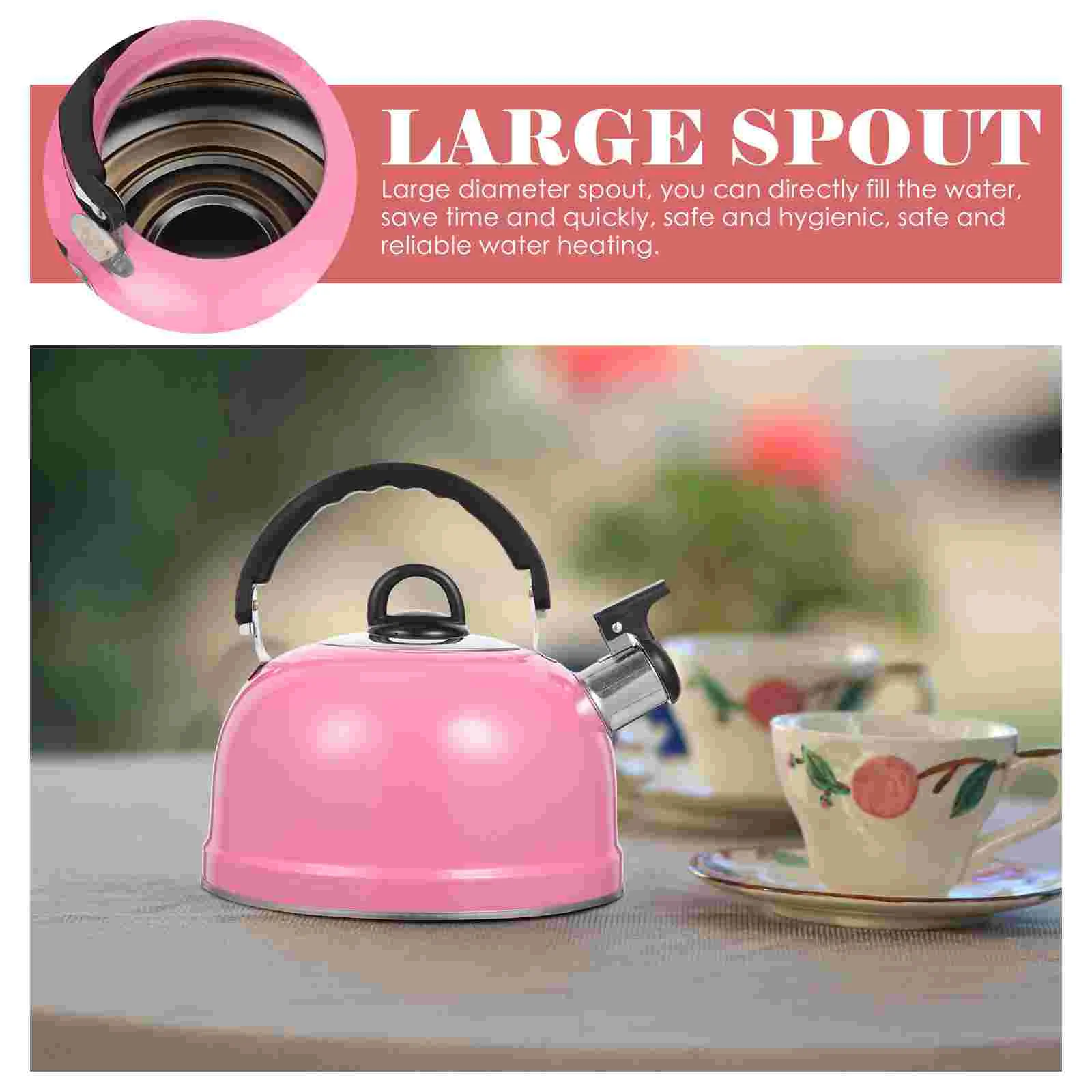 Chinese Teapot Buzzing Kettle Practical Metal Boiling Camping 20X19X18.5CM Convenient Boiled Pink Stainless Steel Water Make whistling teapot tea kettle