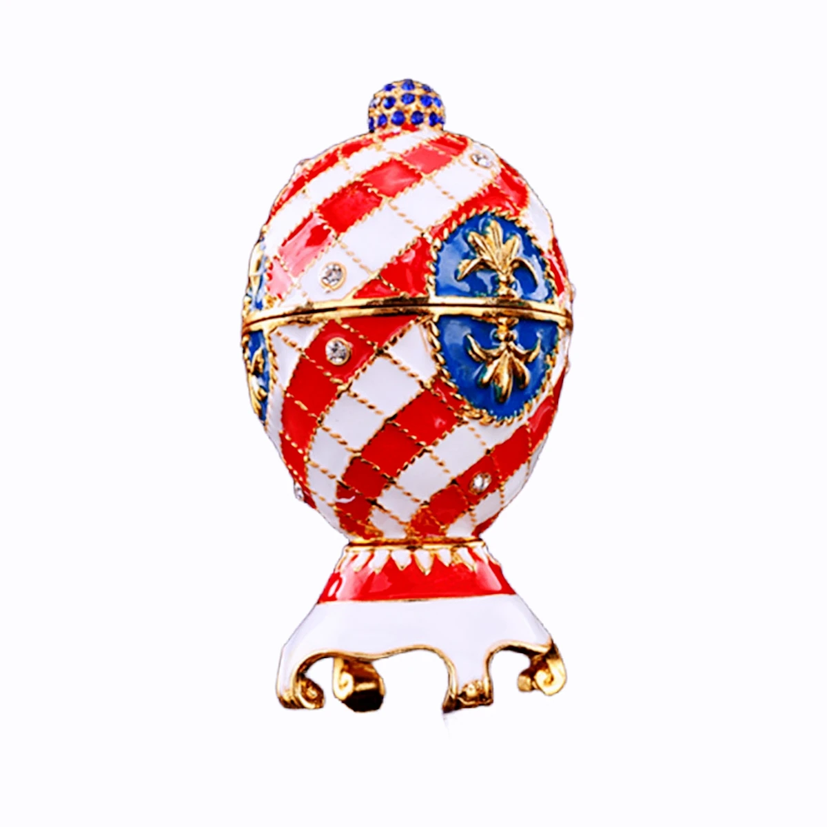 Qifu Bella Colorful Faberge Egg Box Gingillo Di Metallo Decorazione Della Casa