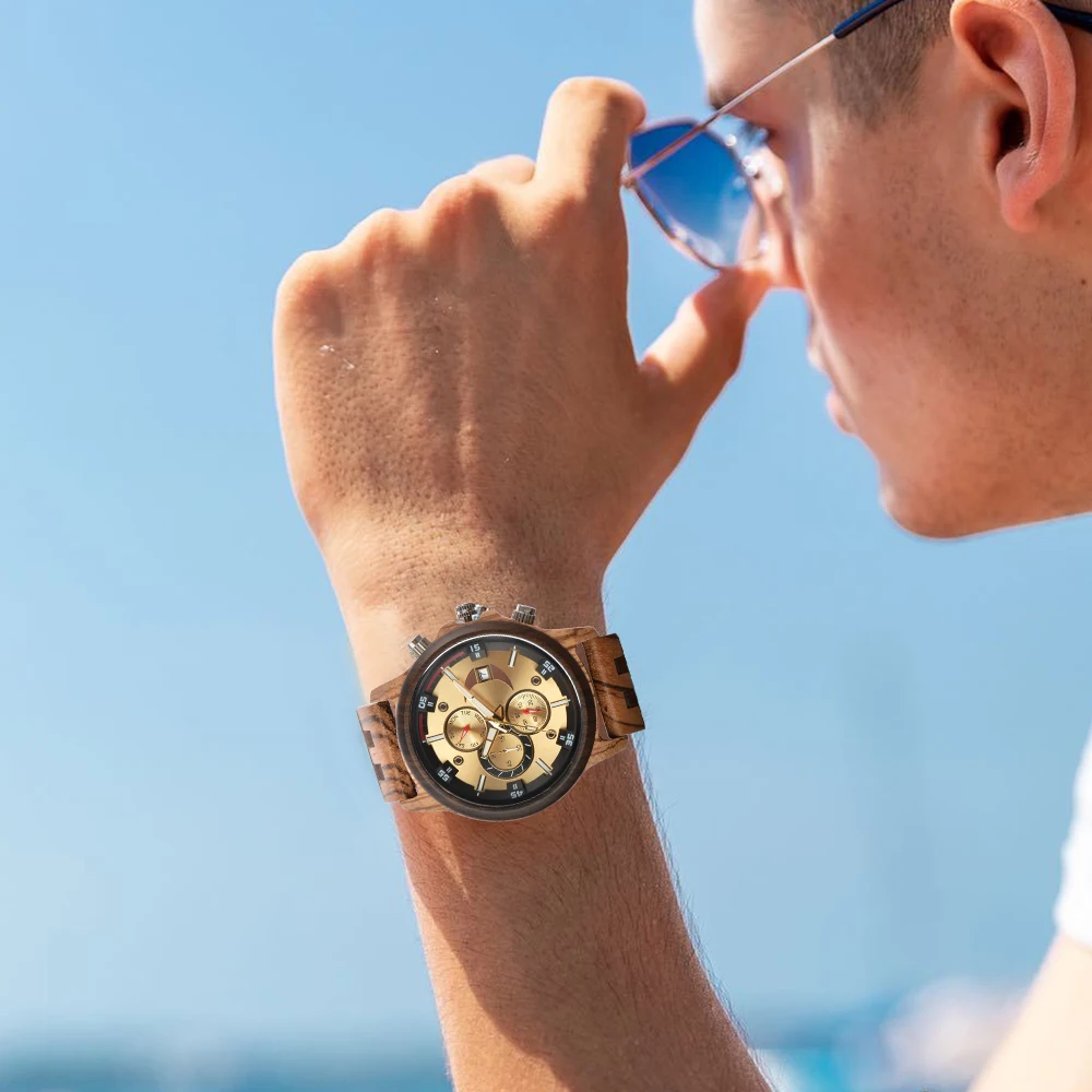 Wood Watch Men Wooden Luxury Mens Wrist Watches Man Sports Fashion Men's Quartz Wristwatches Wooden Watch for Men reloj hombre 3