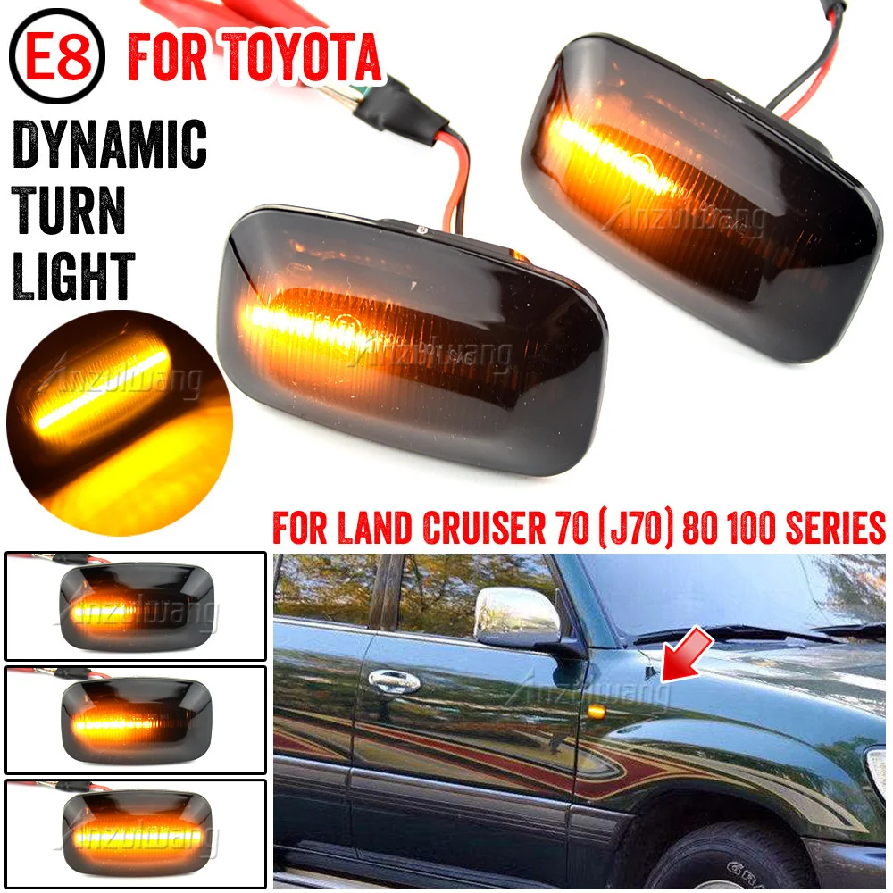 

Side Marker Lights Dynamic LED Turn Signal Lamp Indicator For Toyota Landcruiser Land cruiser 70 80 100 Series 1998-2007
