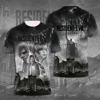 تي شيرت رجالي بطباعة ثلاثية الأبعاد لشخصية ليون كينيدي من لعبة Resident Evil 9 Requiem، ملابس لمحبي الألعاب، ملابس الشارع، قمصان صيفية كاجوال بأكمام قصيرة 3