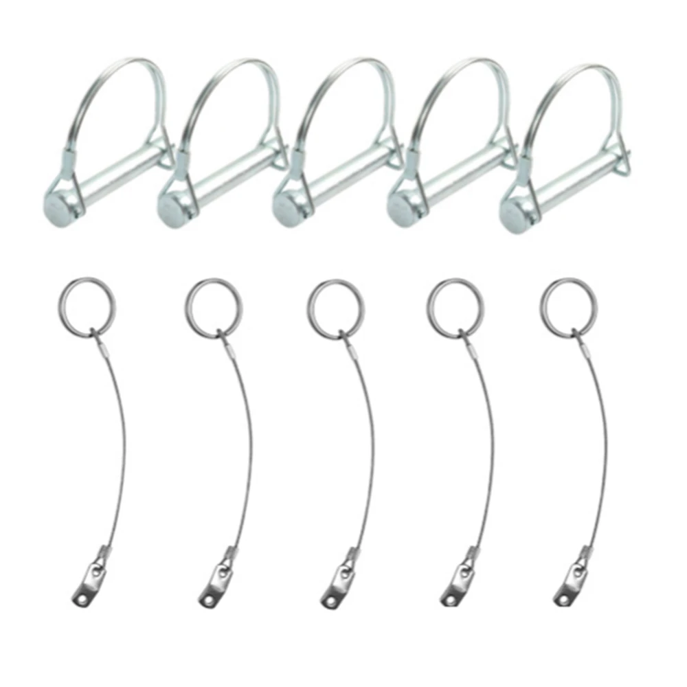 5 Pcs Tiny Safety Coupler Pin 3/16" x 1.97"(4.8mm x 50mm), Full Marine Grade 304 Stainless Steel Shaft Locking Pin