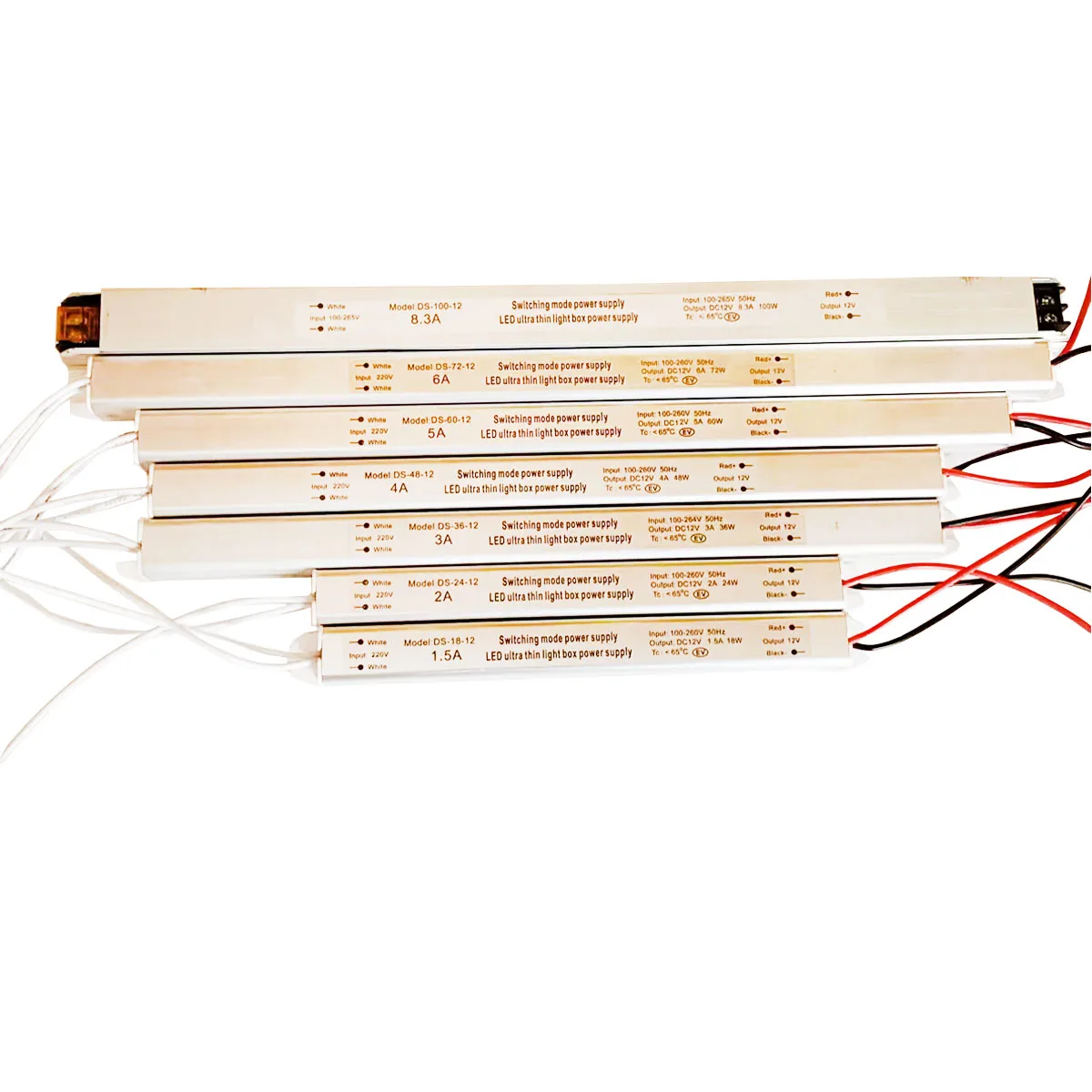 DC12V/24V Ultrathin Switching Power Supply 12W 24W 36W 60W 72W 100W AC 110V 220V หม้อแปลงไฟฟ้า LED Driver 1