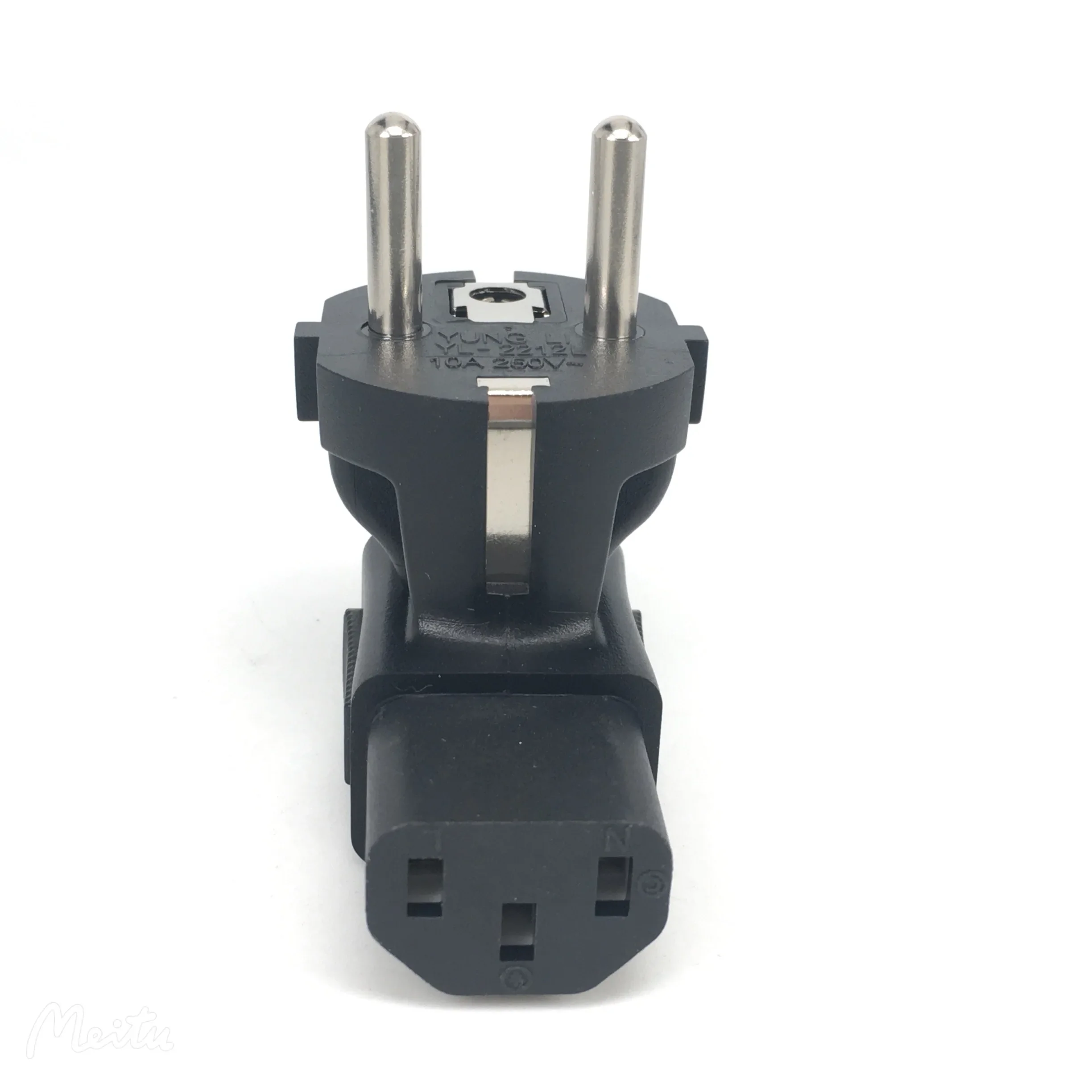 EU to C13 Conversion Plug Adapter 16A250V European 2 pins 4.8mm Schuko Type F Wire Grounding Converter plug adapter