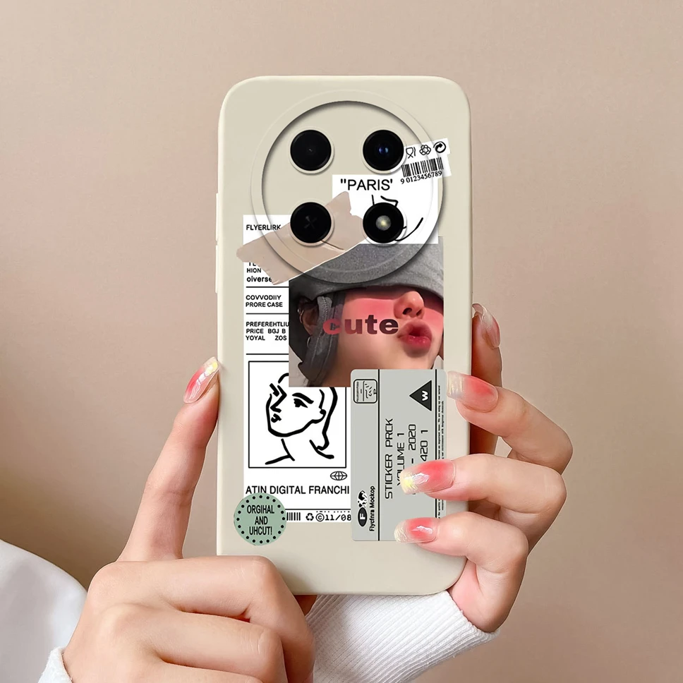 Fashion Pretty Sweet Girl Soft Liquid Silicone Phone Case - Protective Cover