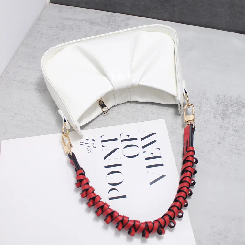 TINBERON Bucket Bag Woven Short Handle Bag Straps Portable Shoulder Belt Accessories Leather Women Handhag Accessories Bag Strap