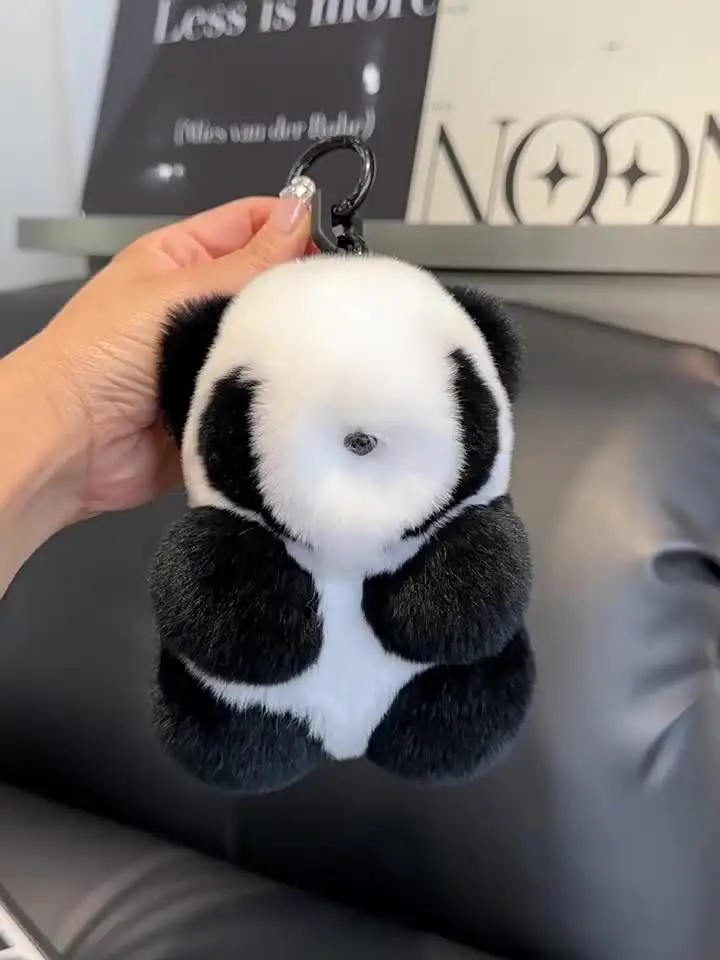 Милый плюшевый брелок для ключей изысканный медведь из меха игрушка модное