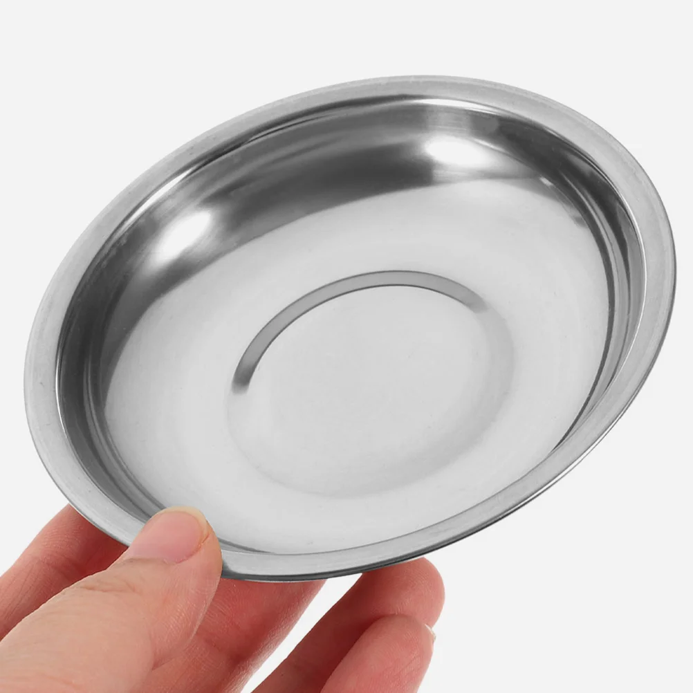 Sauce Dish 10 Pcs Stainless Steel Dipping Bowls Round Metal Plates Food Flavor Seasoning Dishes Small Gear Serving Plates appetizer plates