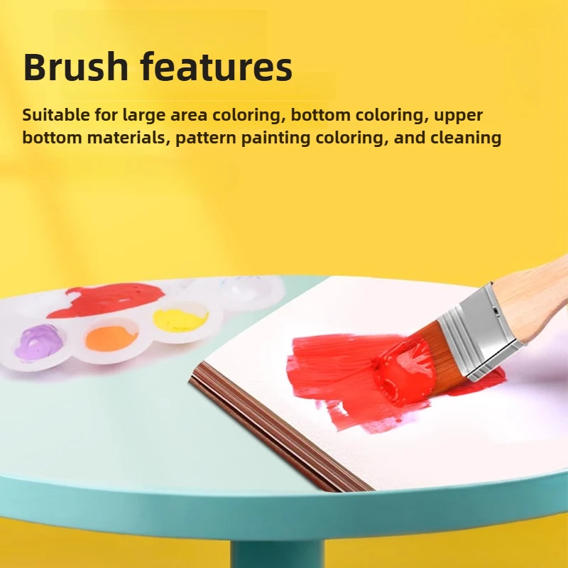4Pcs Hair Painting Brush Acrylic Paints Nylon Oil Paint Brush Watercolor Paint Drawing Art Supplies Multipurpose Wood Handles