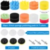 29 Pcs Car Polishing Pad Kit Fine Polishing Car Cleaning Reusable 3 Inch Washable Sponge Polishing Pad for Polishing and Waxing 6