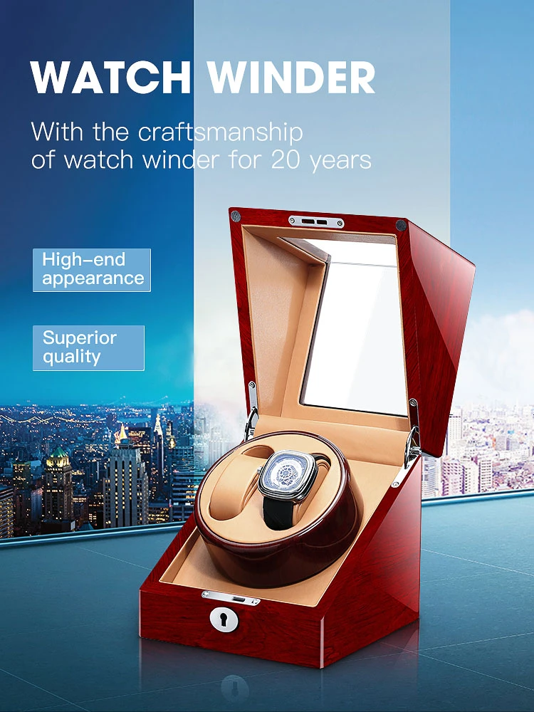 Wooden Watch Winder Storage Box 2+0 Slots Luxury Automatic Watches