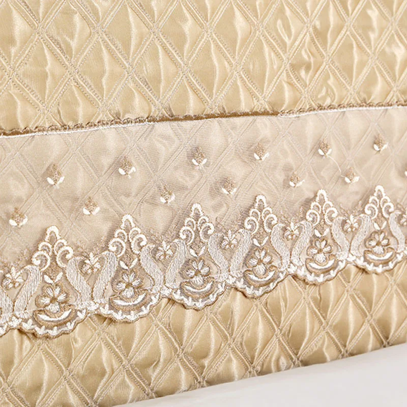 European Fabric Leather Bed Head Back Cover Headrest Lace Dust Proof Bed Headboard Cover Princess Luxurious Bedside