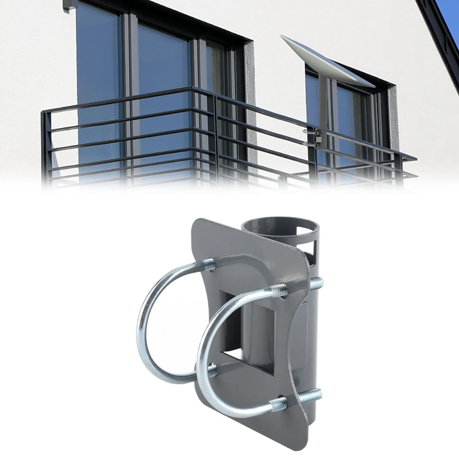 Antenna Pole Pipe Bracket U Shape Antenna Mounting Bracket Rust Resistant Pole To Pipe Mounting Anti Slip for Dish Antennas