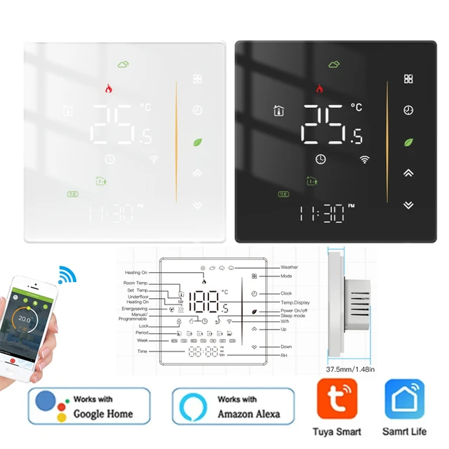 Termostato inteligente Tuya WiFi, estación meteorológica con control remoto  de temperatura para Alexa, suelo eléctrico, calefacción, agua, caldera de  Gas, nuevo