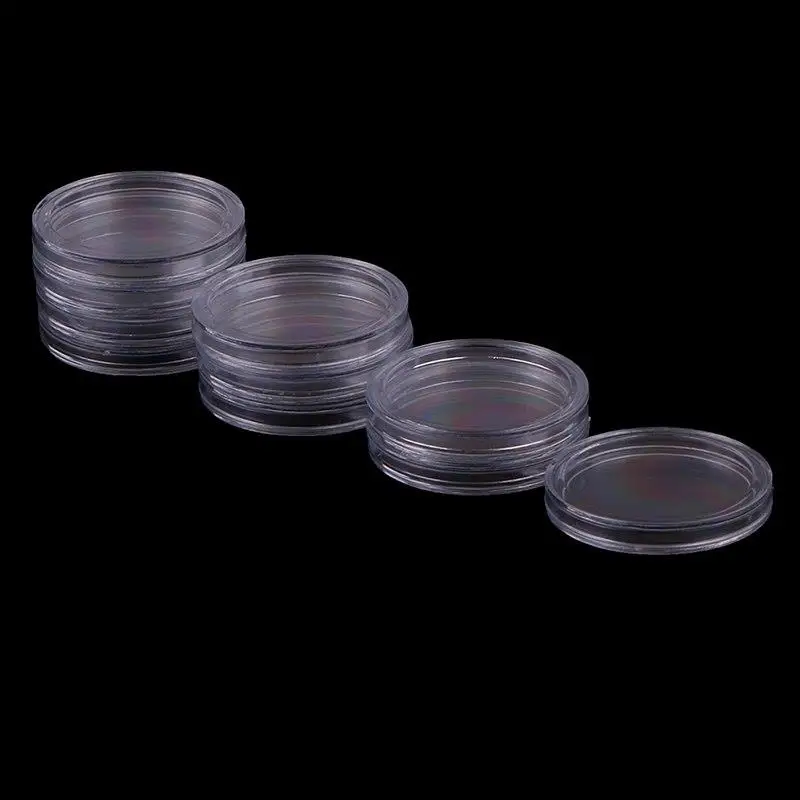 Transparent Small Round Coin Holder Box For Coin Collection Plastic Clear Coin Capsules Box Dia 32mm 10PCS/lot 2