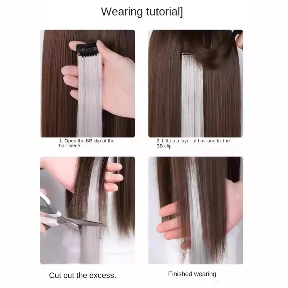 Colorful Straight Synthetic Hair Extensions 18 Inches