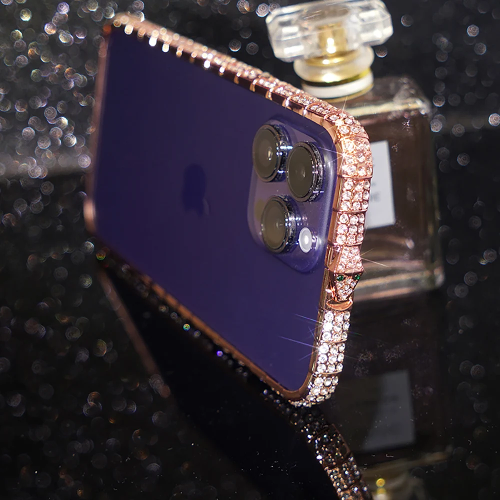iPhone Case Phone Case Glossy Rhinestone Bumper Case for iPhone 15 14 13 12 Pro Max