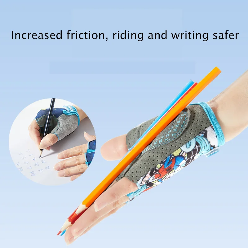 Children's Sports Fingerless Gloves Bicycle Boy Girl Cycling Anti-Wear Kids Roller Skating Training Exercise Protection Gloves 5