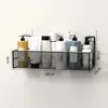 Black Wall-Mounted Bathroom Shelf Shower Shampoo Rack Kitchen Condiment Storage Basket Toilet Soap Holder Bathroom Organizer 3