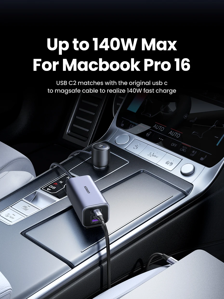 شاحن سيارة 150 واط سريع الشحن USB C شاحن لأجهزة المحمولة