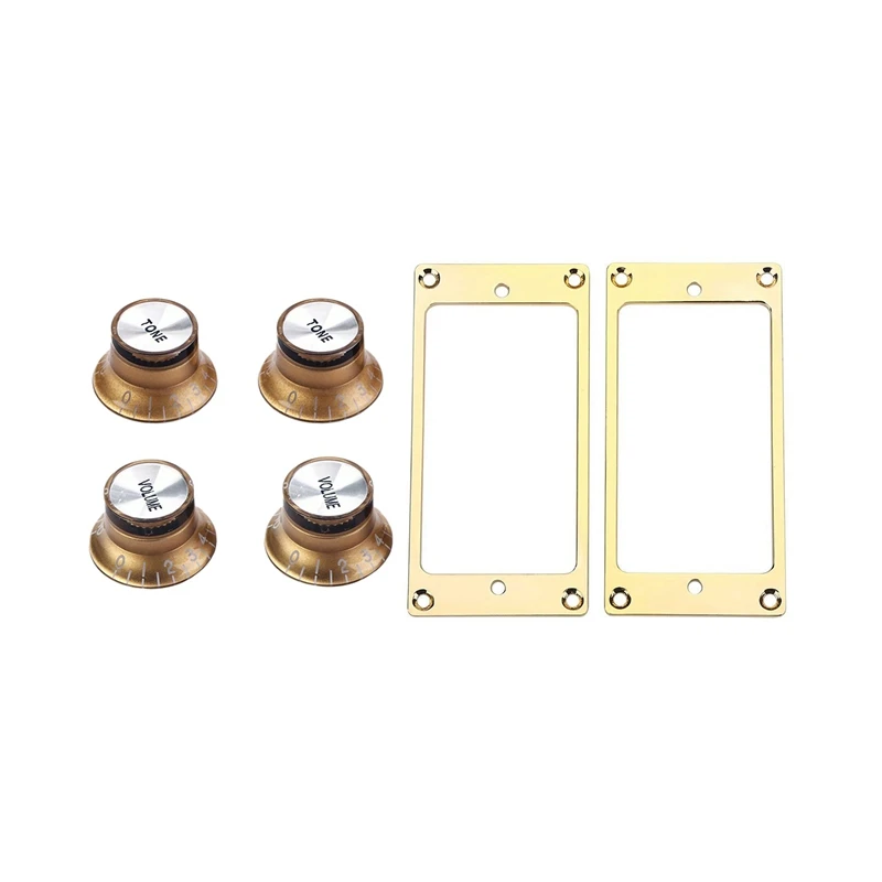 2 Pcs Metal Flat Humbucker Cover Pickup Per Chitarra Frame E 1Set Manopola Per Cappello A Cilindro In Oro Per Gibson Per Les Paul Bottone In Lamina D'