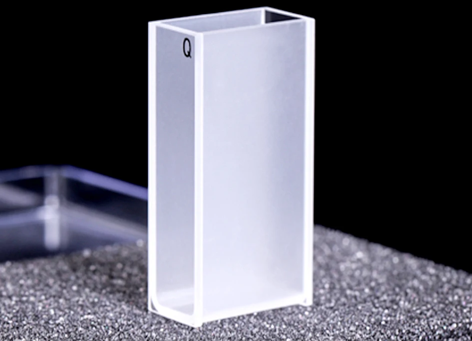 2 Stück Quarzküvettenzellen mit Deckel, 20 mm Weglänge JGS1 für Spektrophotometerlabor – Detail 6