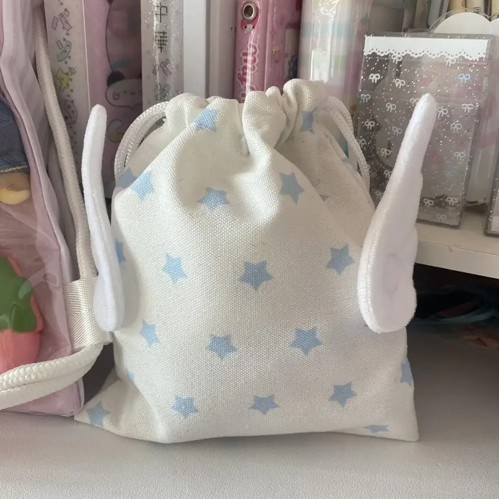 HEIßER Leinwand Engel Flügel Sterne Make-Up Tasche INS Kordelzug Lagerung Tasche Tragbare Bündel Tasche Staubdicht Lagerung Tasche Organizer Tasche – Detail 6