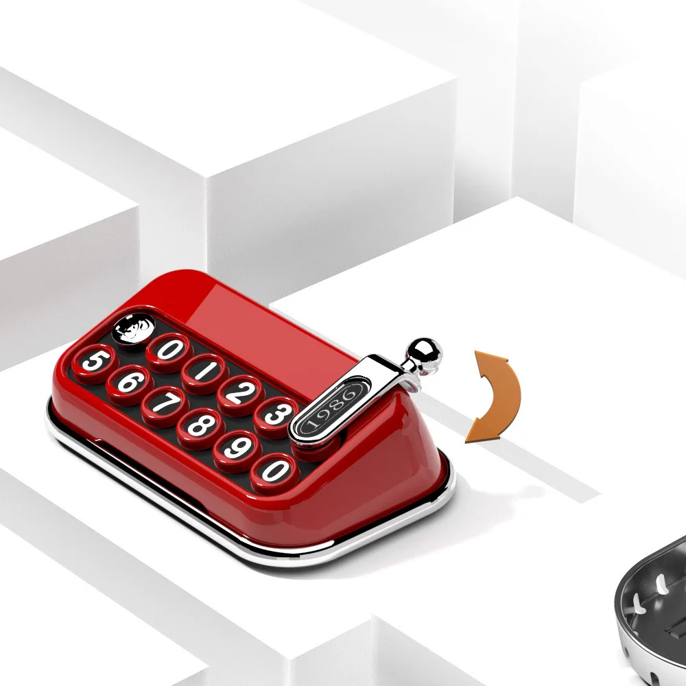 1Pc Auto Innen Zubehör Retro Schreibmaschine Temporäre Parkplatz Karte Auto Lizenz Stop Zeichen Telefonnummer Platte Versteckte – Detail 3
