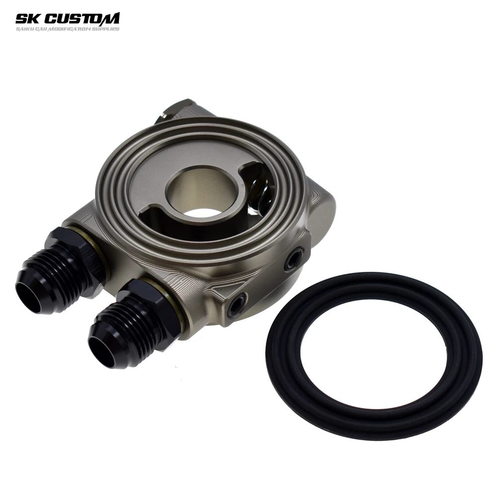 Car Modification Universal OIL COOLER FILTER SANDWICH PLATE THERMOSTAT ADAPTOR M20 X 1.5 3/4-16 UNF AN8/AN10 NPT1/8 Sensor Port oil cooler kit oil filter adapter