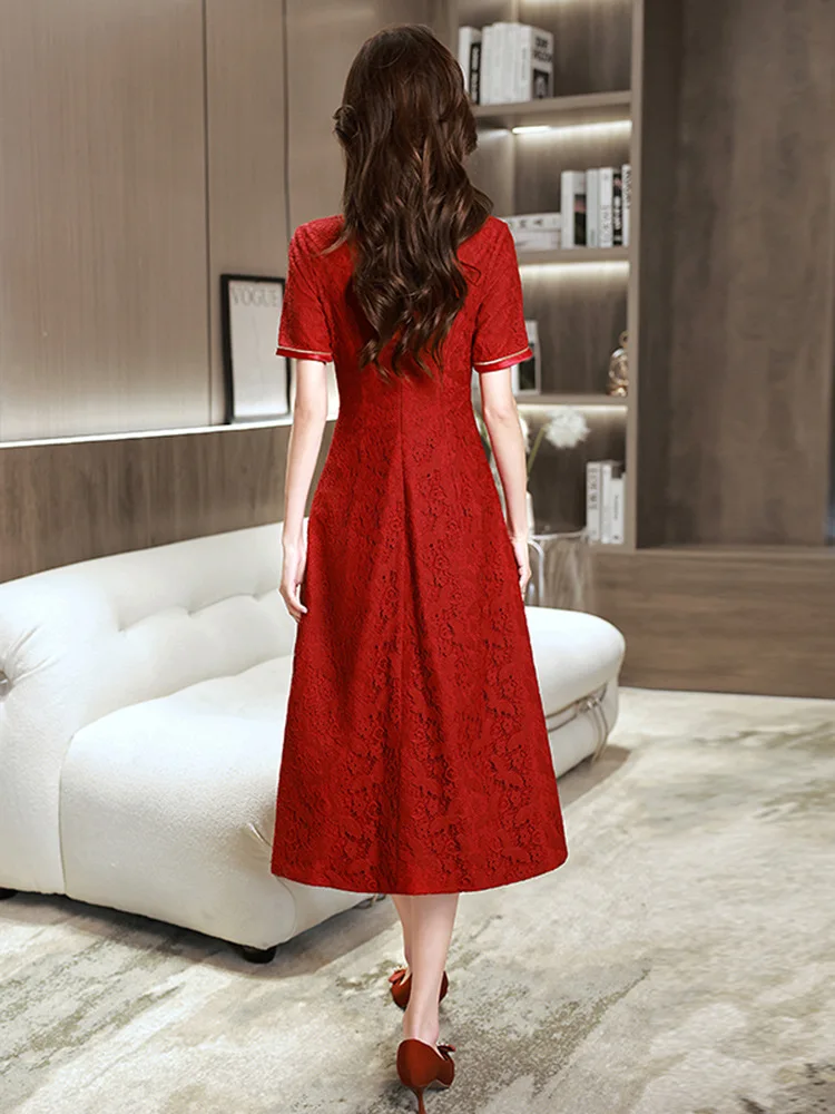 Kimono Modelo De Vestido Japons Chinese Traditional Dress Women Qipao Red  Modern Cheongsam Dresses Robe Orientale